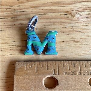 Brighton “M” Blue and Green Initial Charm